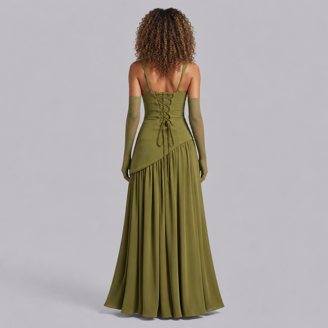 Women’s Asymmetric Chiffon Wedding Guest Maxi Dress