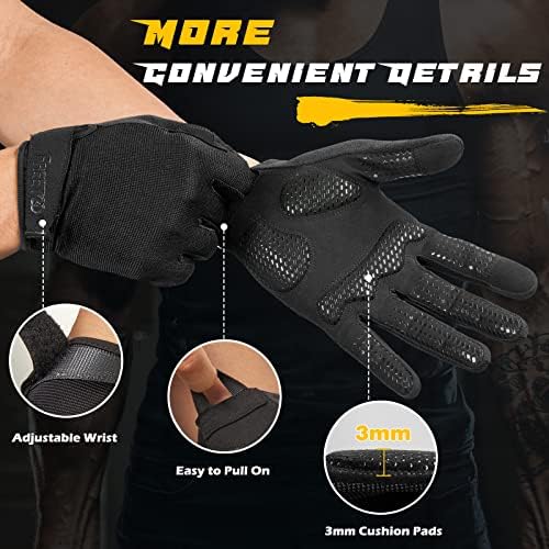 FREETOO Full-Finger Workout Gloves for Men, Padded Gym Gloves with Excellent Grip and Palm Protection - Image 2